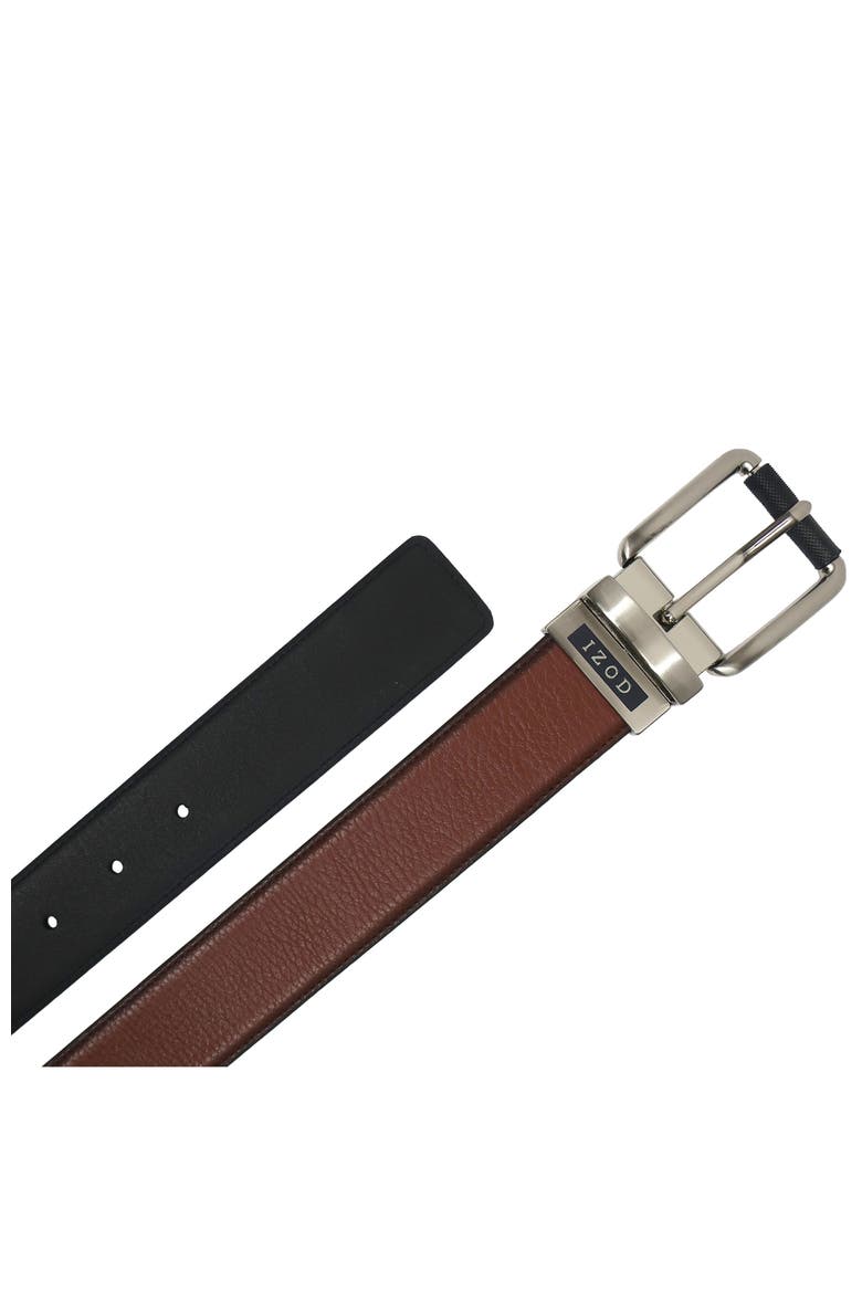 Mens Reversible Leather Belt, Alternate, color, Cognac