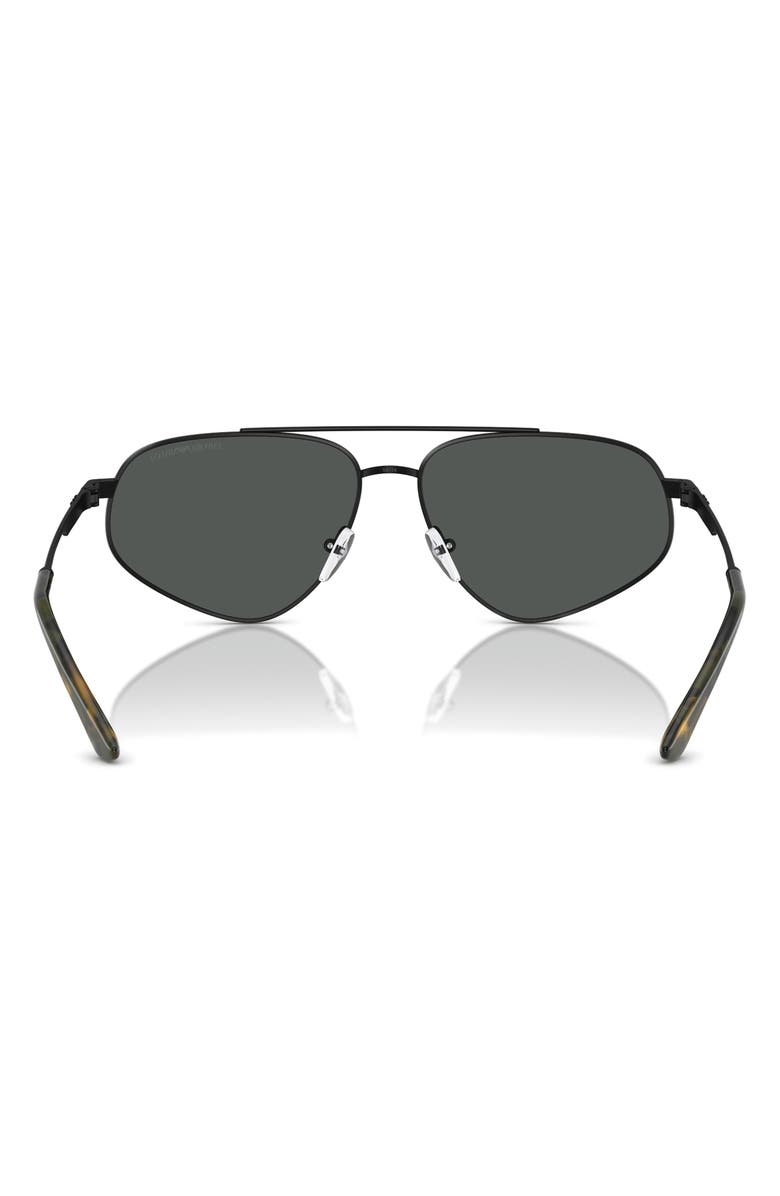 Emporio Armani 59mm Square Sunglasses, Alternate, color, Matte Black / Dark Grey