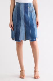 Re/Done Levis Striped Denim Skirt