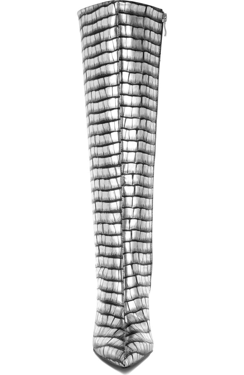 LONDON RAG Bass Head Croc Embossed Wedge Boot, Alternate, color,