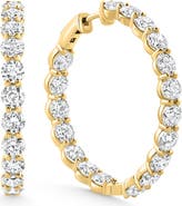 Bliss Diamond 10Ct Rious Diamond Hoops 14k Gold Lab Grown 1" Tall Earrings