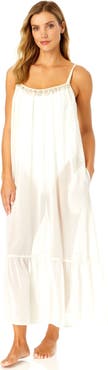 Anne Cole Women's Adjustable Maxi Dress with Seashell Trim Cover Up