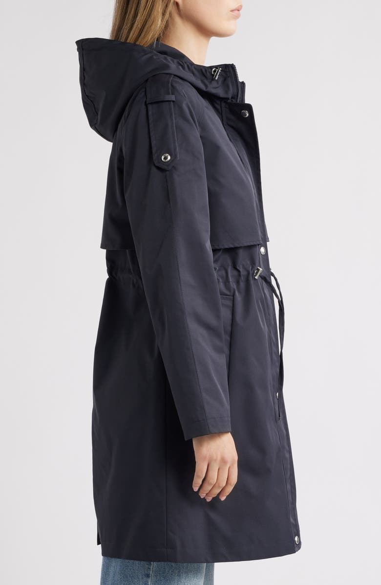 Sam Edelman Hooded Longline Jacket, Alternate, color, Navy