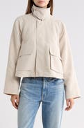 Steve Madden Faux Leather Collar Oilcloth Jacket