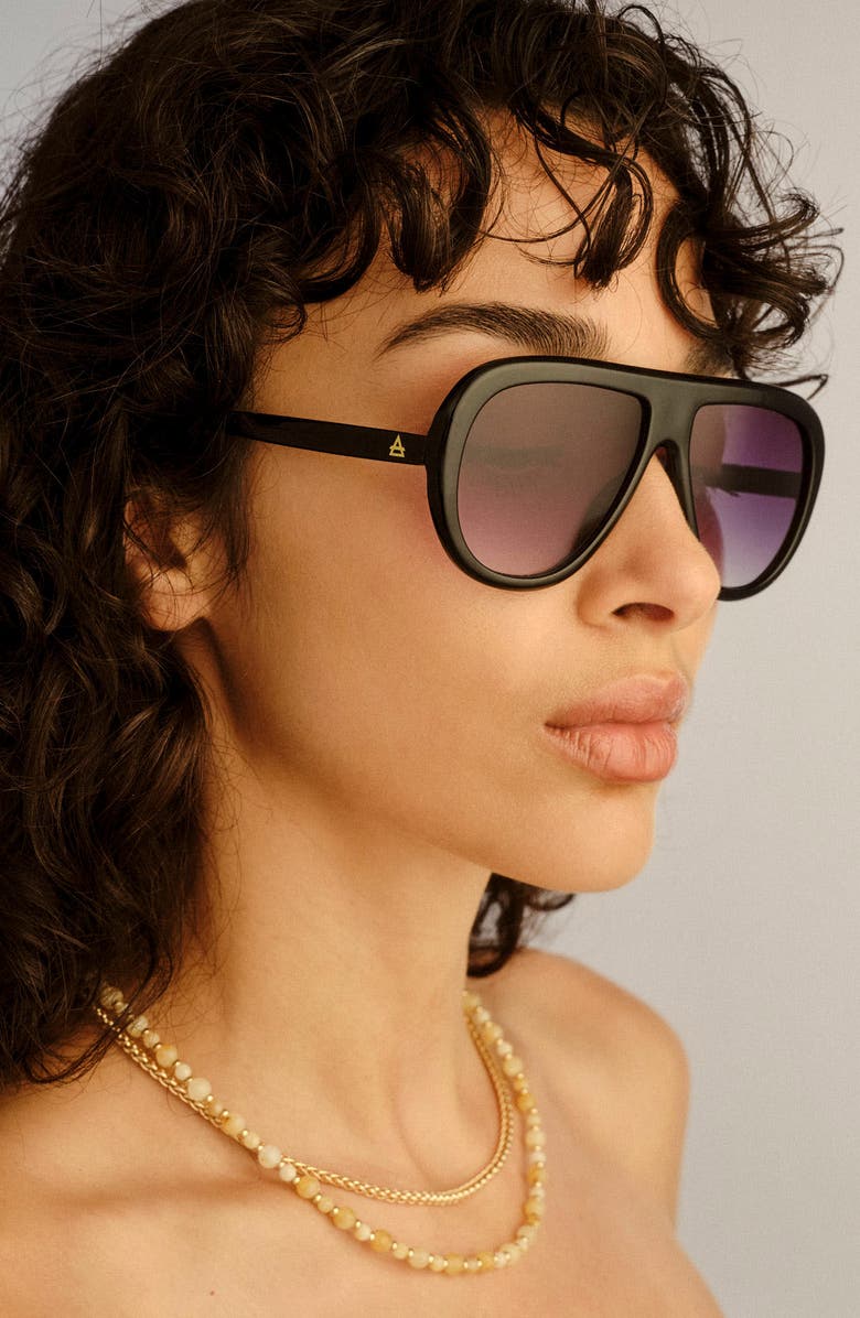 AIRE Cadent 54mm Aviator Sunglasses, Alternate, color, Black / Tan Tin