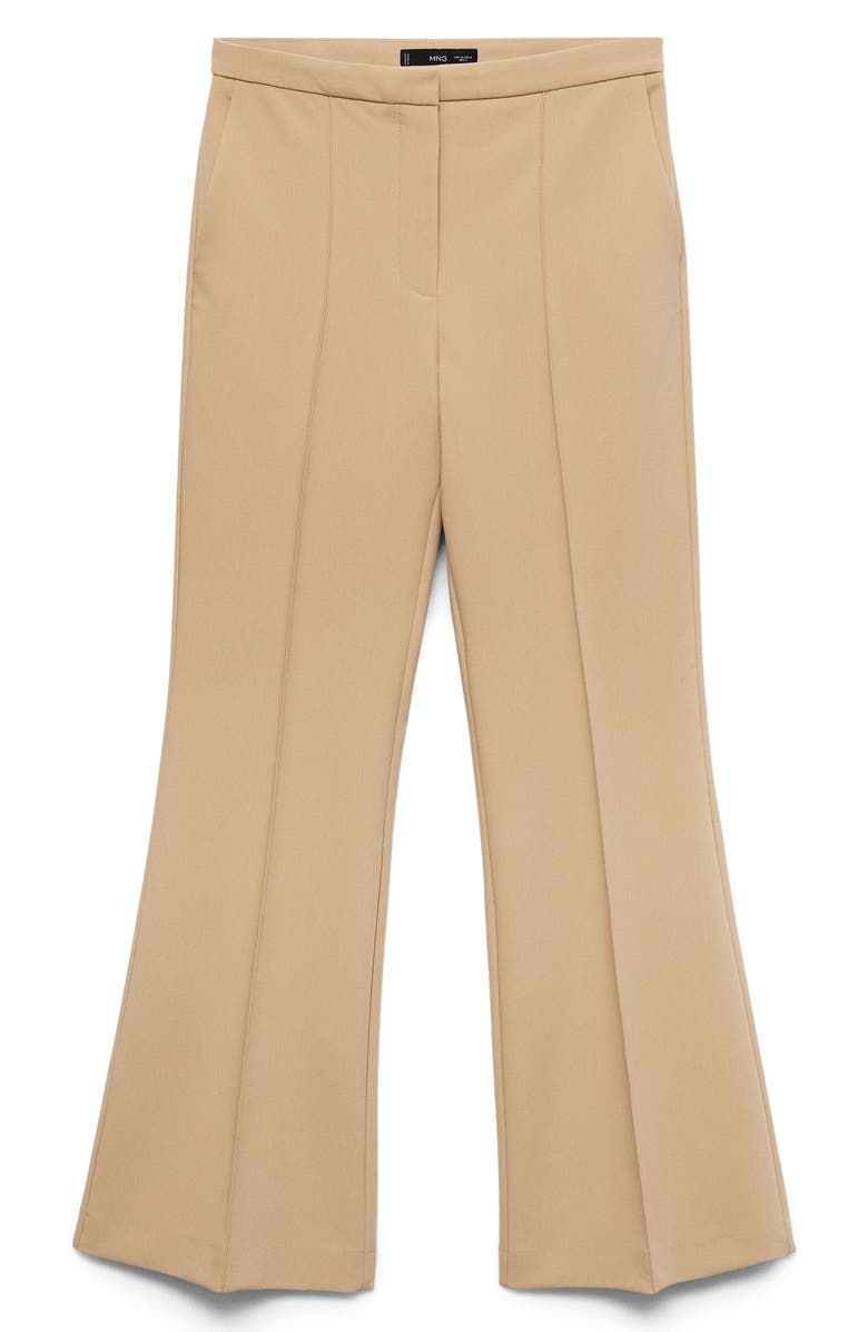 MANGO Stretch Flare Pants, Alternate, color, Medium Brown
