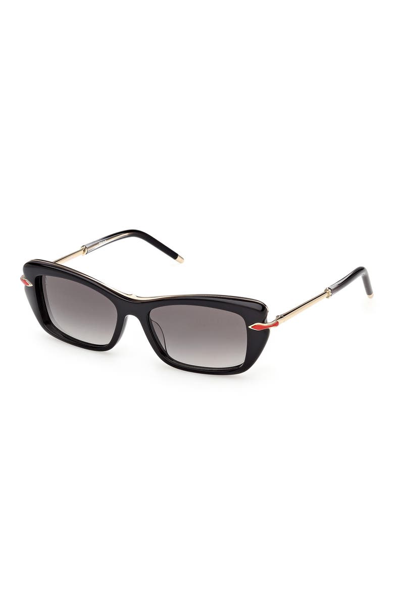 53mm Butterfly Sunglasses, Alternate, color, BLACK / GOLD / CRYSTAL BLACK