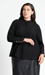 ELOQUII Pointed Collar Button Up Shirt