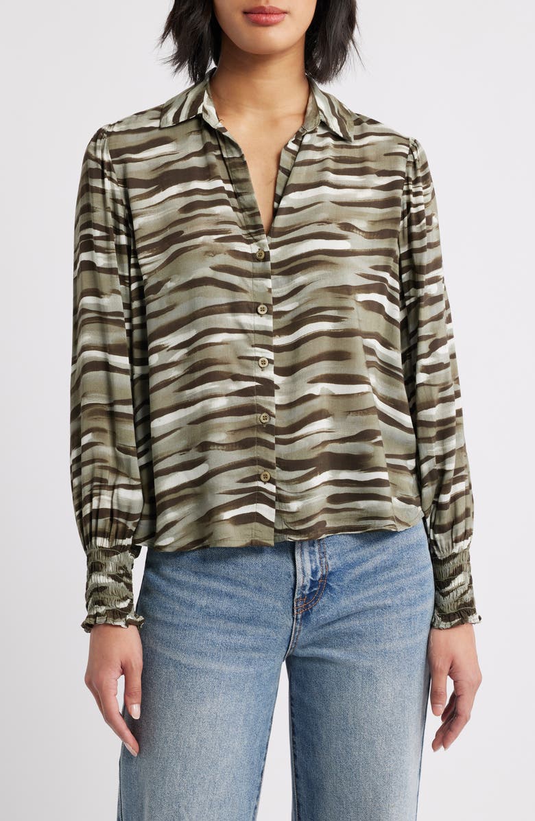 Cloth & Stone Zebra Print Shirt, Main, color, Brushed Zebra Print