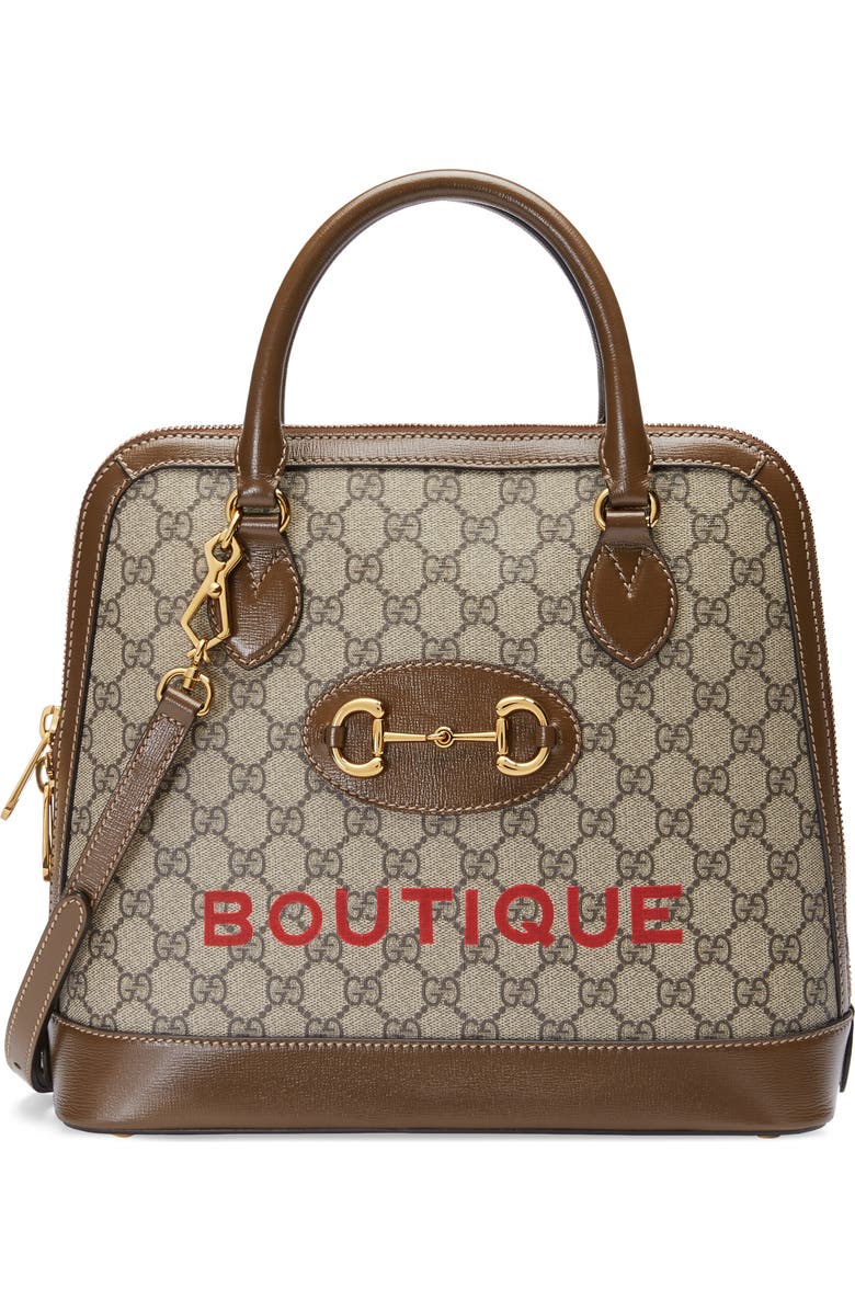 Gucci Medium 1955 Horsebit Boutique GG Supreme Canvas Top Handle Bag, Main, color,