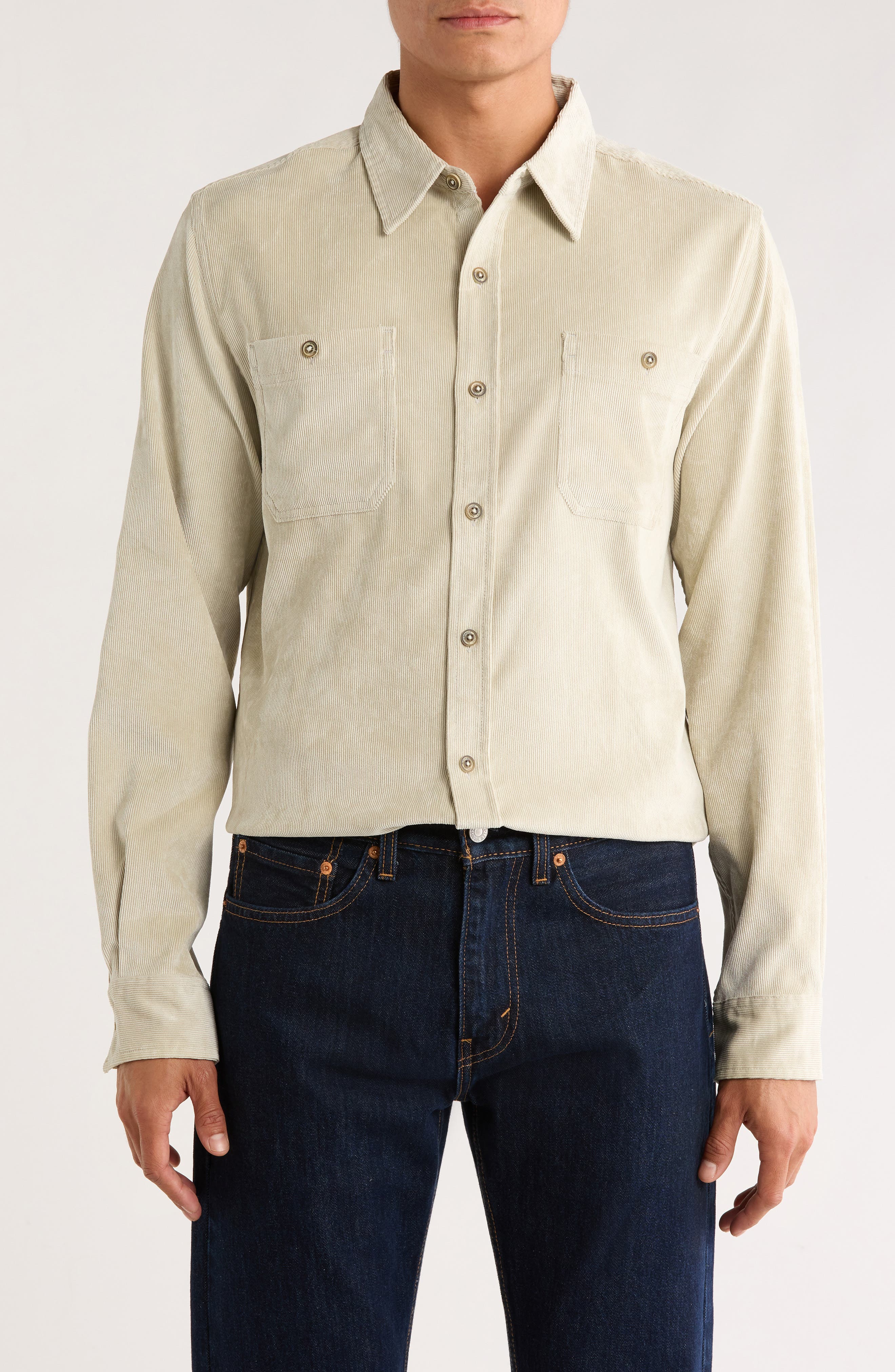 WEATHERPROOF VINTAGE Comfort Stretch Corduroy Button-Up Shirt