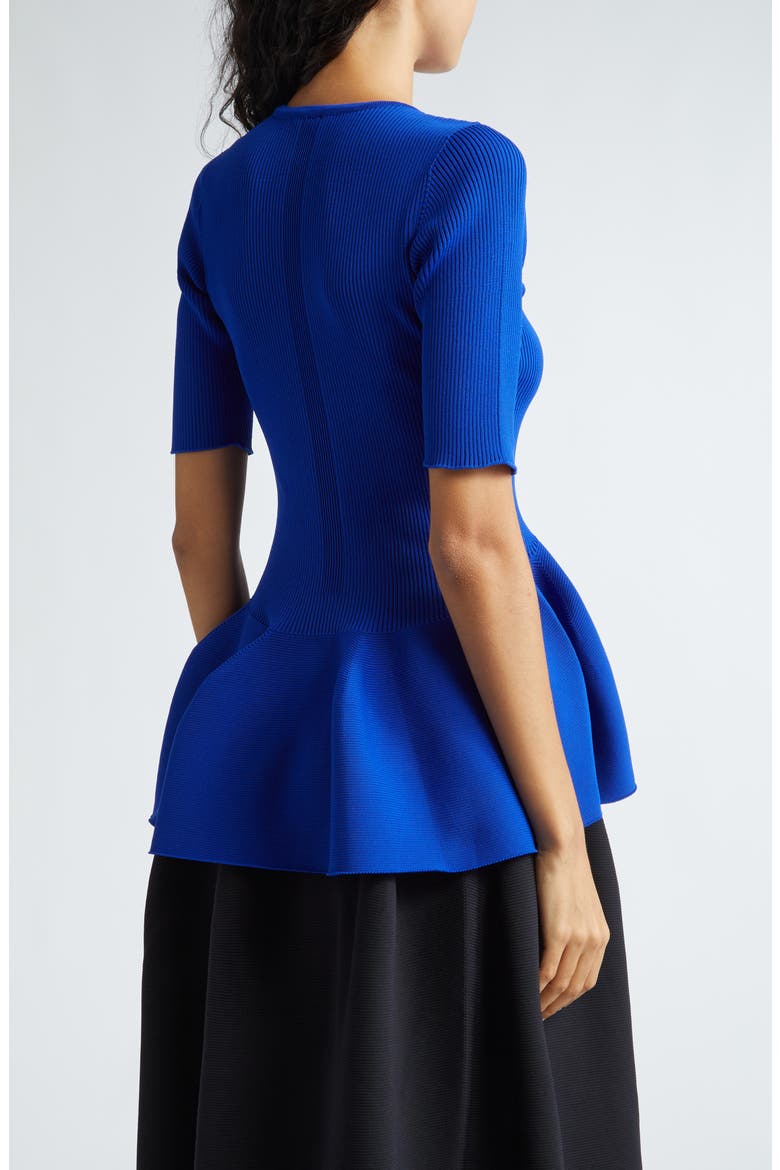 Pottery Rib Peplum Top, Alternate, color, BLUE