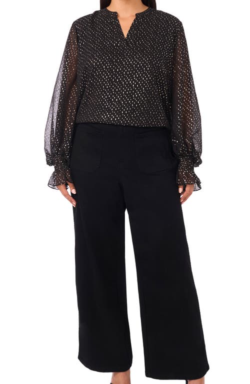 Vince Camuto Metallic Top In Black