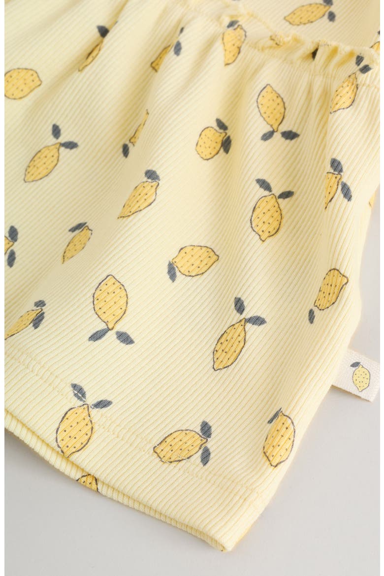 Lemon Print Peplum Top & Leggings Set, Alternate, color, YELLOW