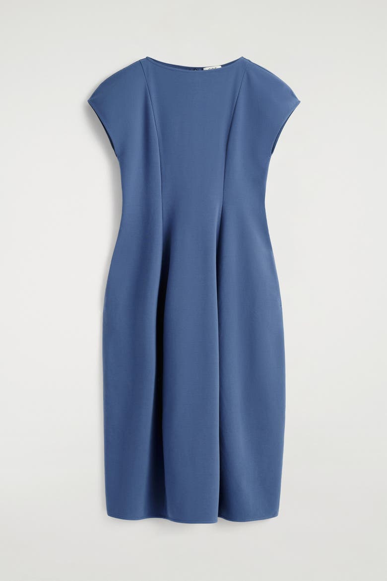 Sculptural Jersey Midi Dress, Alternate, color, BLUE