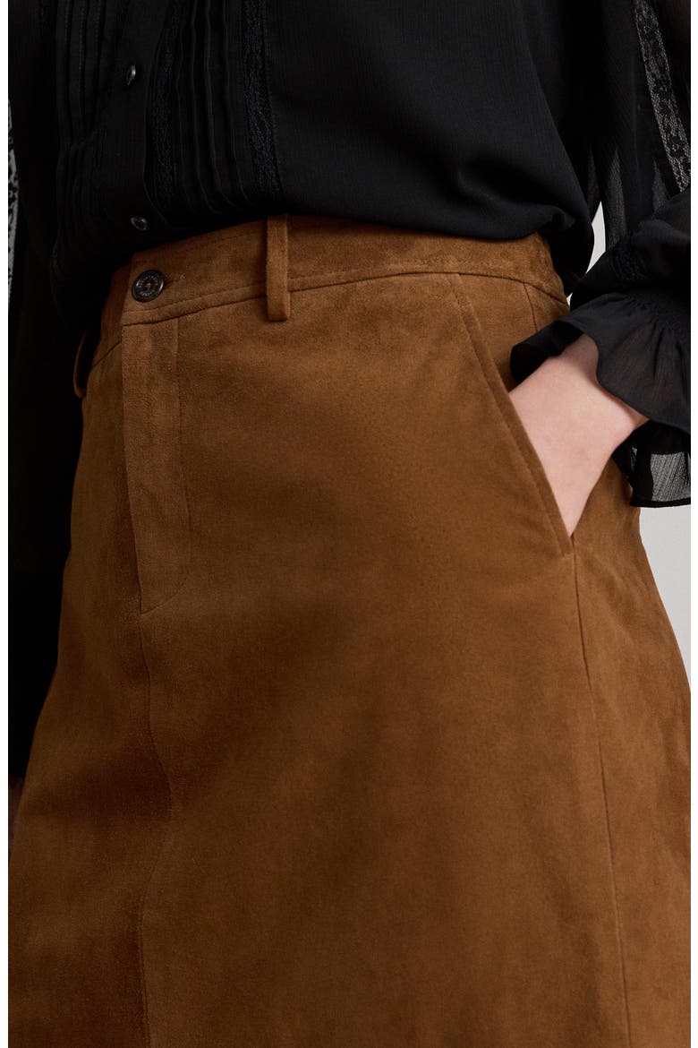 Suede Miniskirt, Alternate, color, LIGHT TOBACCO BROWN