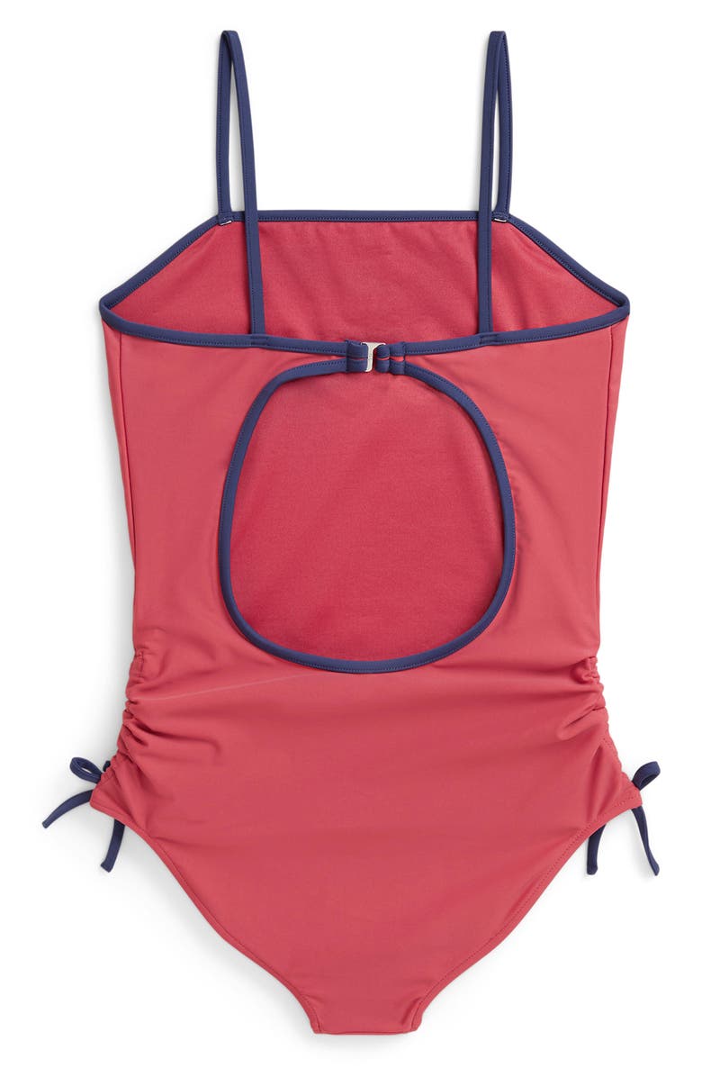 Polo Ralph Lauren Kids' Bear Embroidered One-Piece Swimsuit, Alternate, color, Nantucket Red Multi