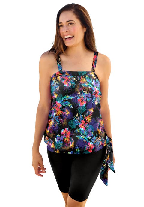 Blouson Tankini Top with Adjustable Straps
