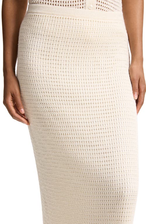 Theory Mesh Knit Midi Skirt In Bone