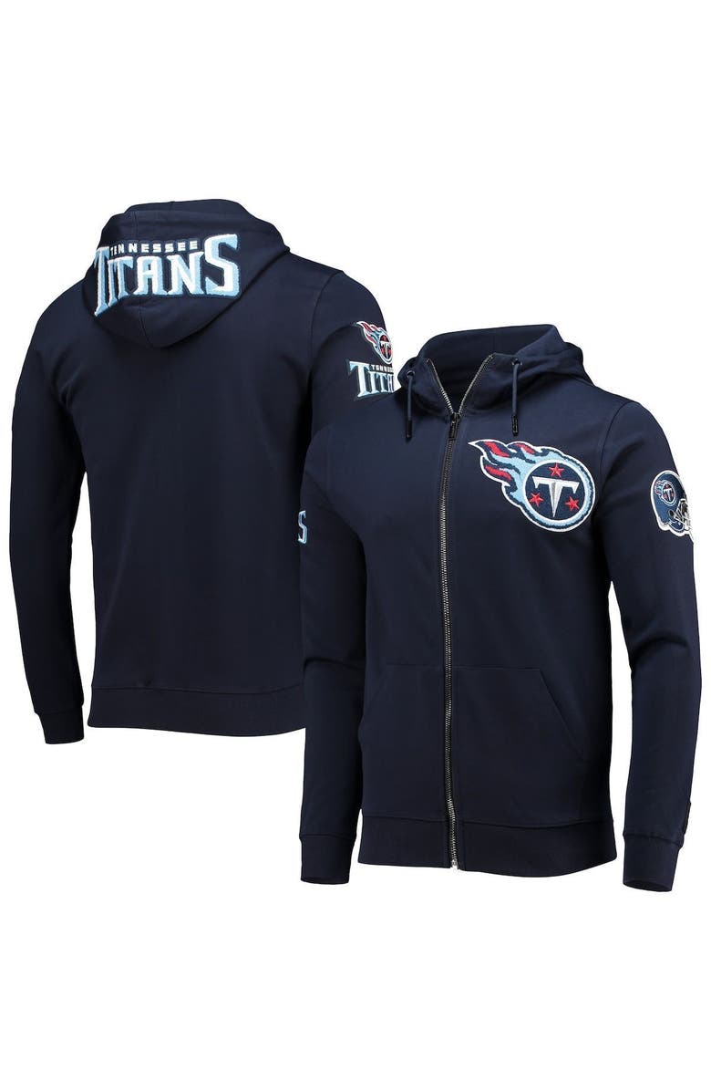 PRO STANDARD Men's Pro Standard Navy Tennessee Titans 4-Hit Full-Zip Hoodie, Main, color, 