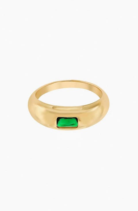 Sterling Silver 18k Gold Plated Lois Dome Ring