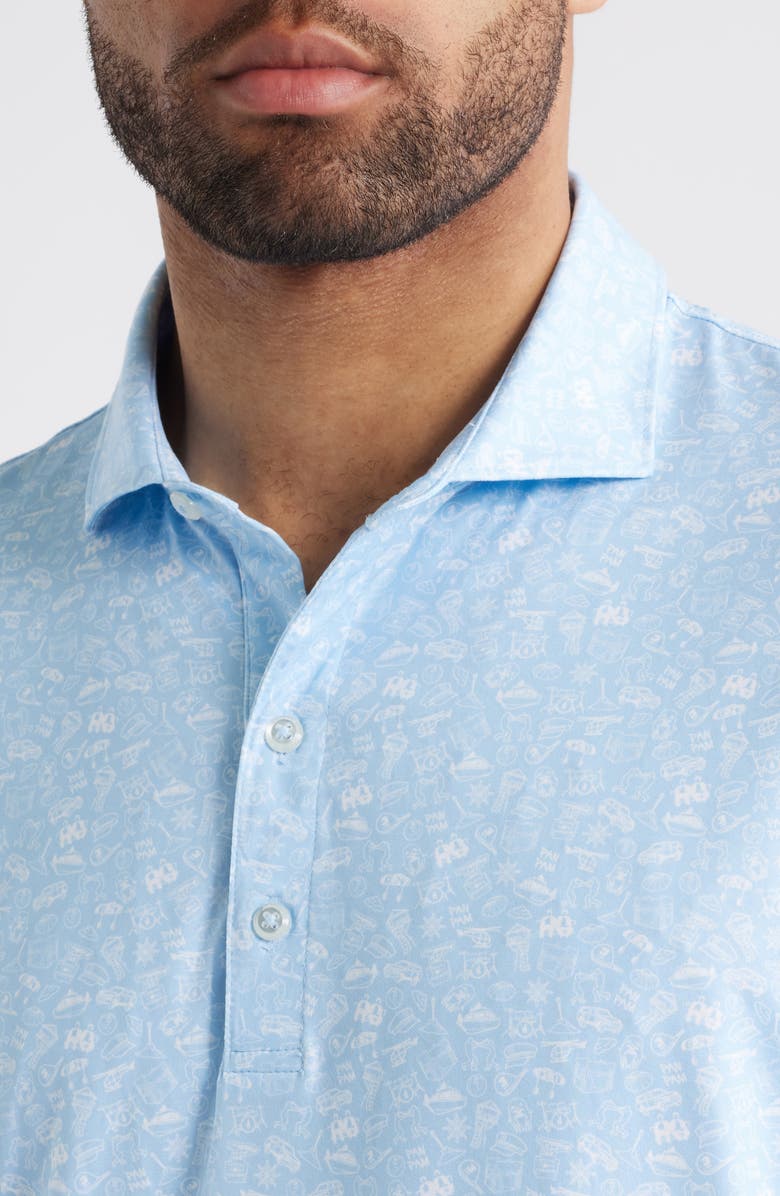 johnnie-O Wine Mixer Libation Print Featherweight Performance Polo, Alternate, color, Kona