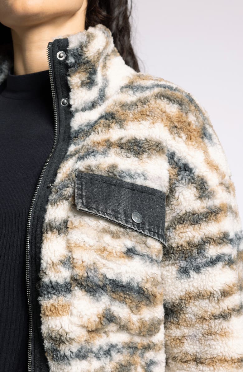 Thread & Supply Leona Denim & Faux Shearling Jacket, Alternate, color, White Brown