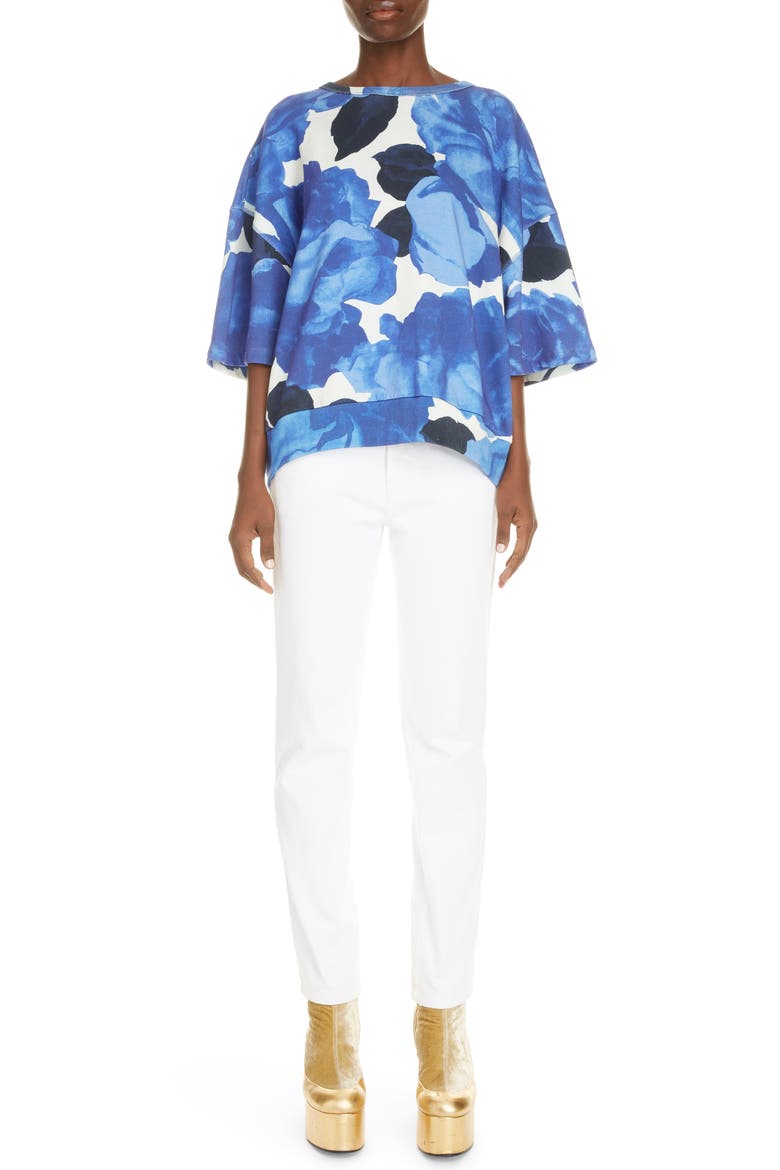 Helovi Floral Cotton Top, Alternate, color, BLUE