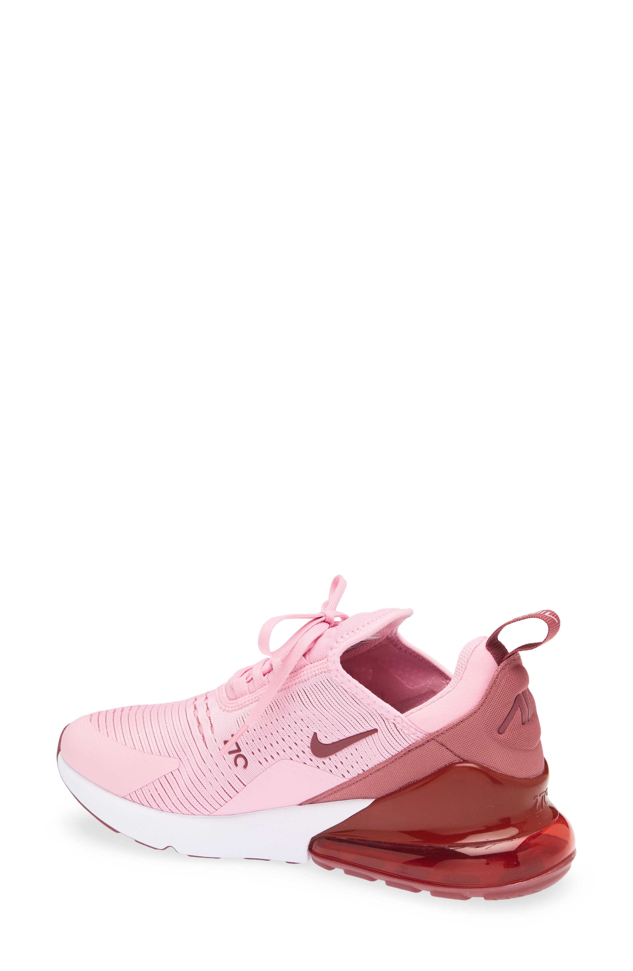 Air Max 270 Sneaker, Alternate, color, PINK RISE/ PINK-WHITE