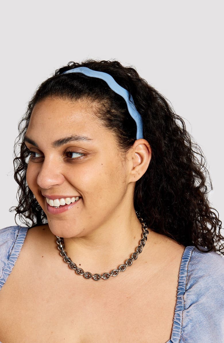 Chunks Wavy Check Headband, Alternate, color, Periwinkle