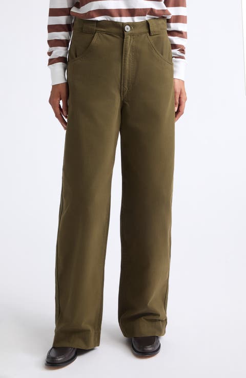 The Edit High Waist Wide Leg Cotton Trousers