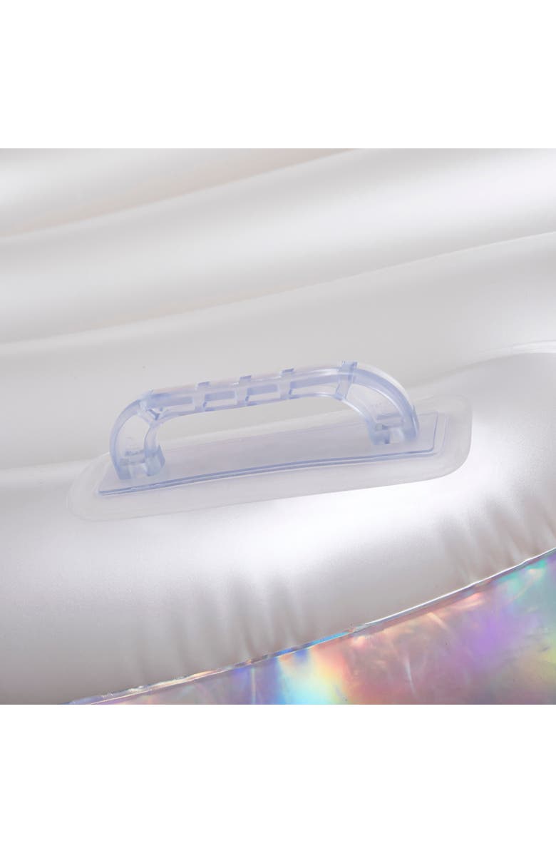 Funsicle Pearl Princess Lounge Inflatable Pool & Water Float, 58.5 Inch x 55 Inch x 40 Inch, Alternate, color, Silver