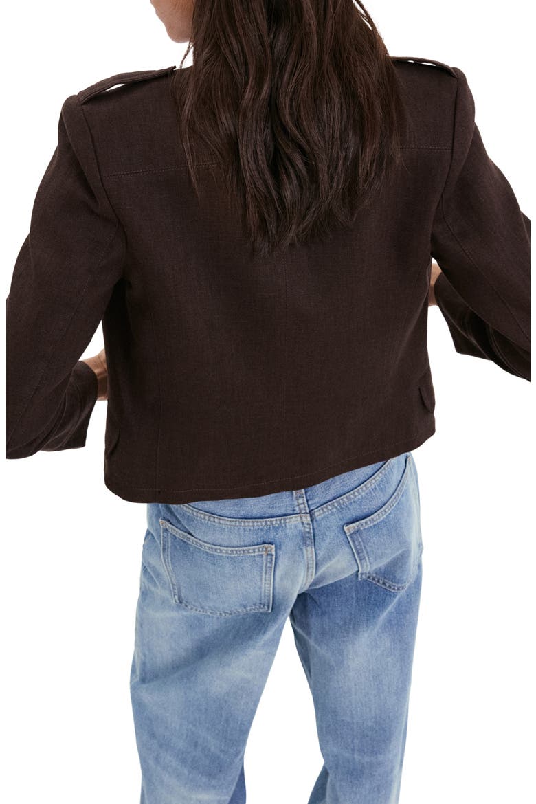 Military Linen Jacket, Alternate, color, CHOCOLATE