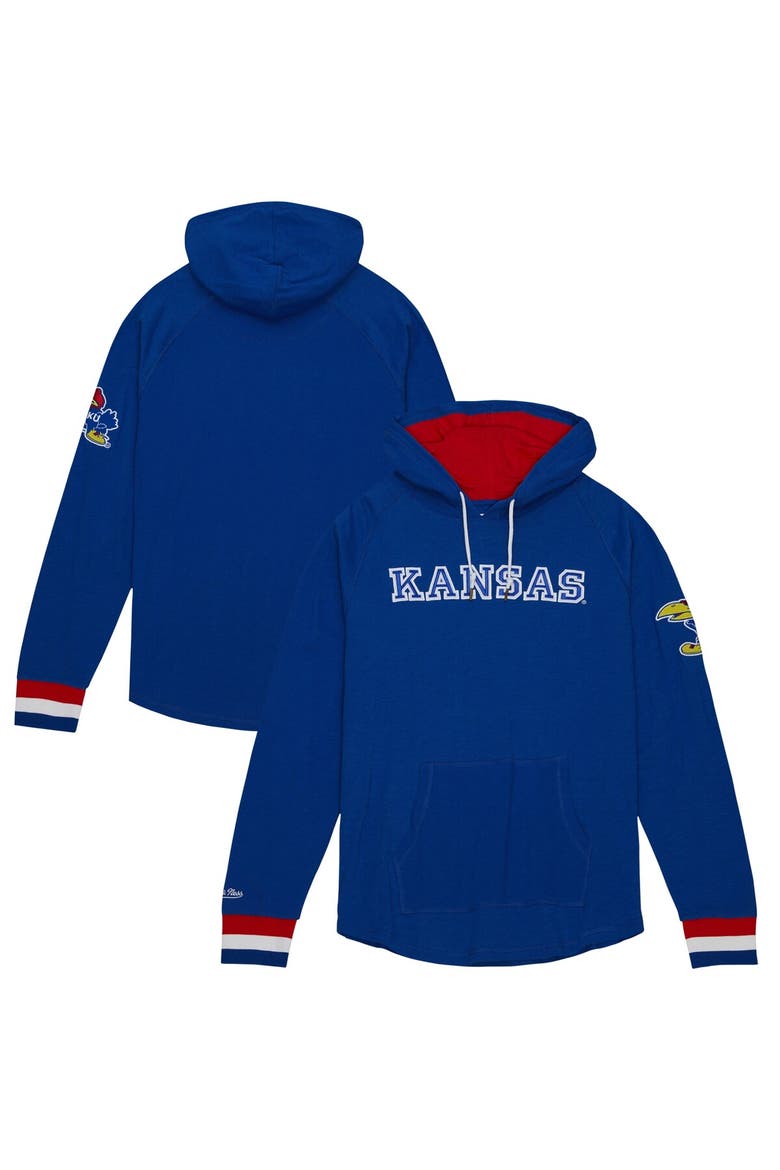Men's Mitchell & Ness Royal Kansas Jayhawks Legendary Raglan Pullover Hoodie, Alternate, color, Royal