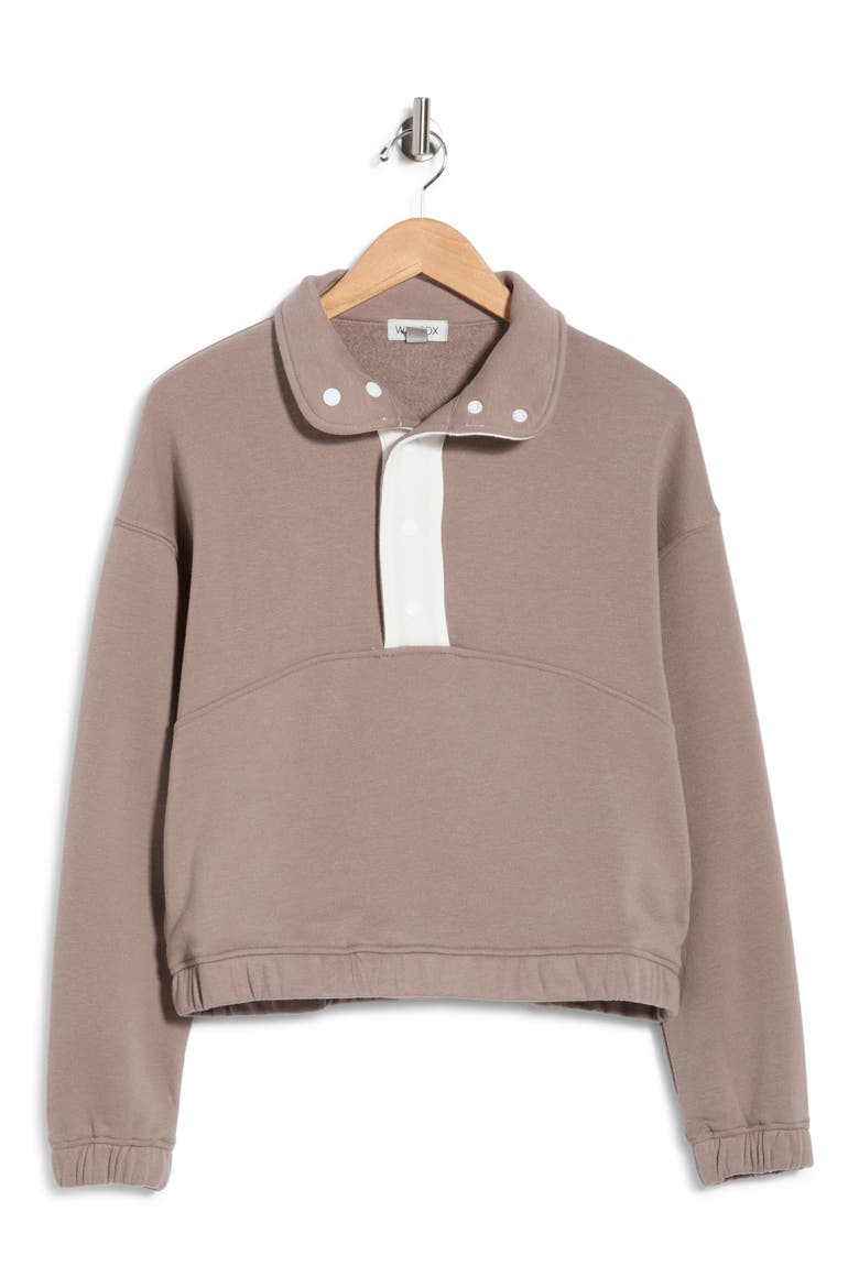 Marlo Half Snap Sweatshirt, Alternate, color, CINDER