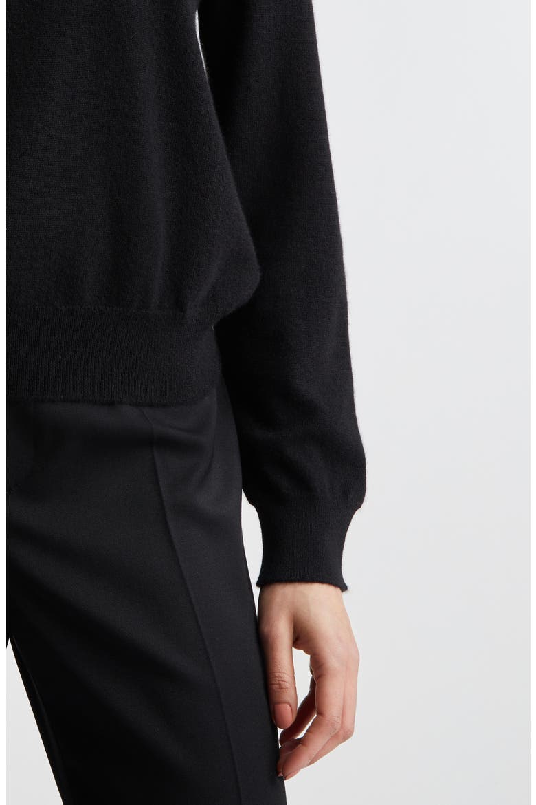 Lunan Cashmere Crewneck Sweater, Alternate, color, BLACK