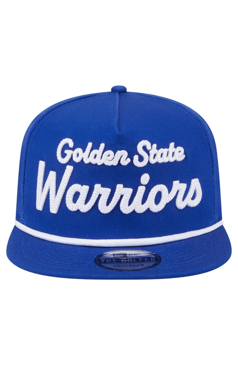 New Era Men's New Era Royal Golden State Warriors Team Text Golfer Snapback Hat, Alternate, color, Royal