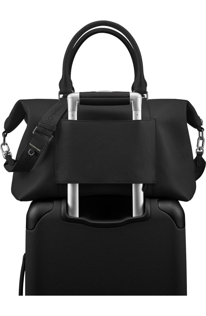 MAISON de SABRÉ Large Leather Weekender Bag, Alternate, color, Black Caviar