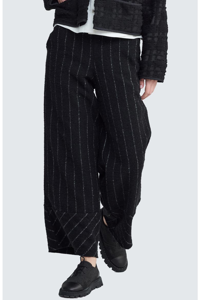 Illora Striped-Felt Pants, Main, color, Monochrome Black