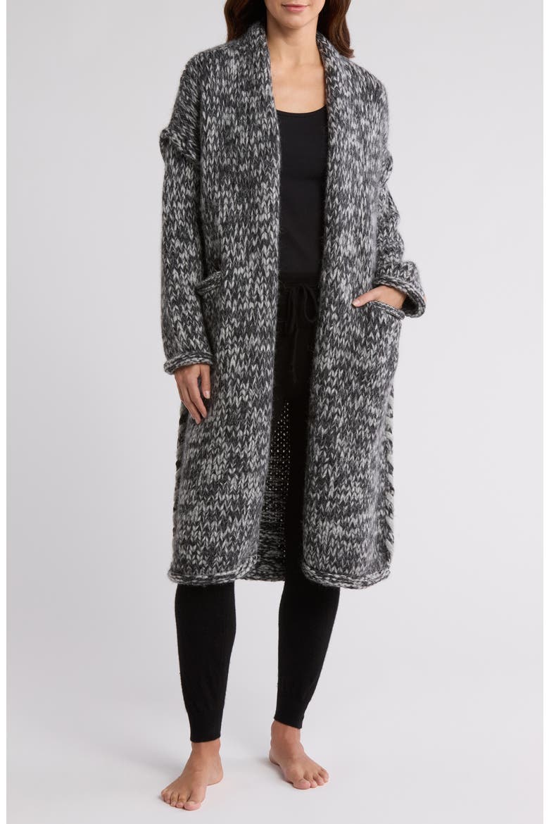 Lofty Tie Waist Wool Blend Cardigan, Main, color, CINDER COAL