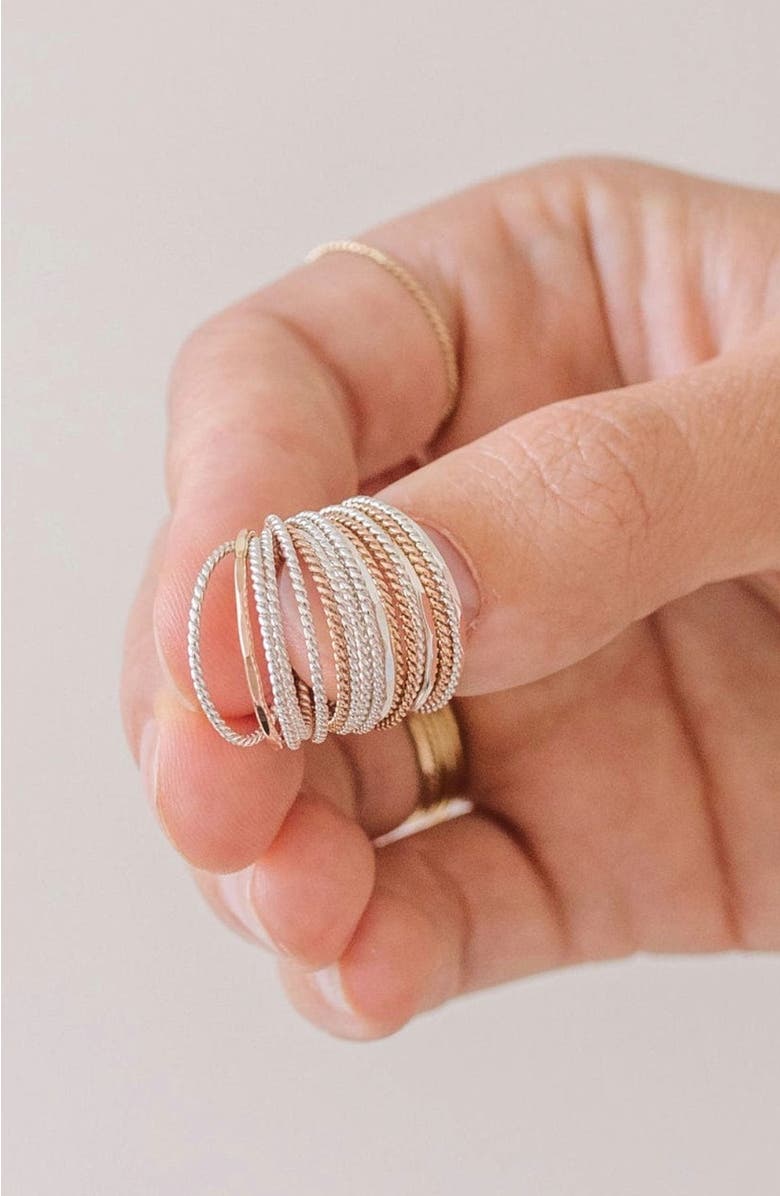 MADE BY MARY Braided Stacking Ring, Alternate, color, Silver