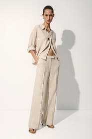 H&M Linen-blend Tailored Trousers