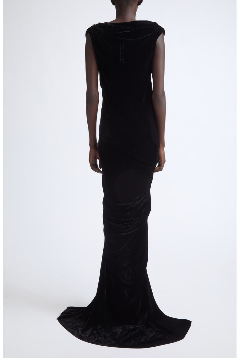 Velvet Strutter Gown, Alternate, color, BLACK