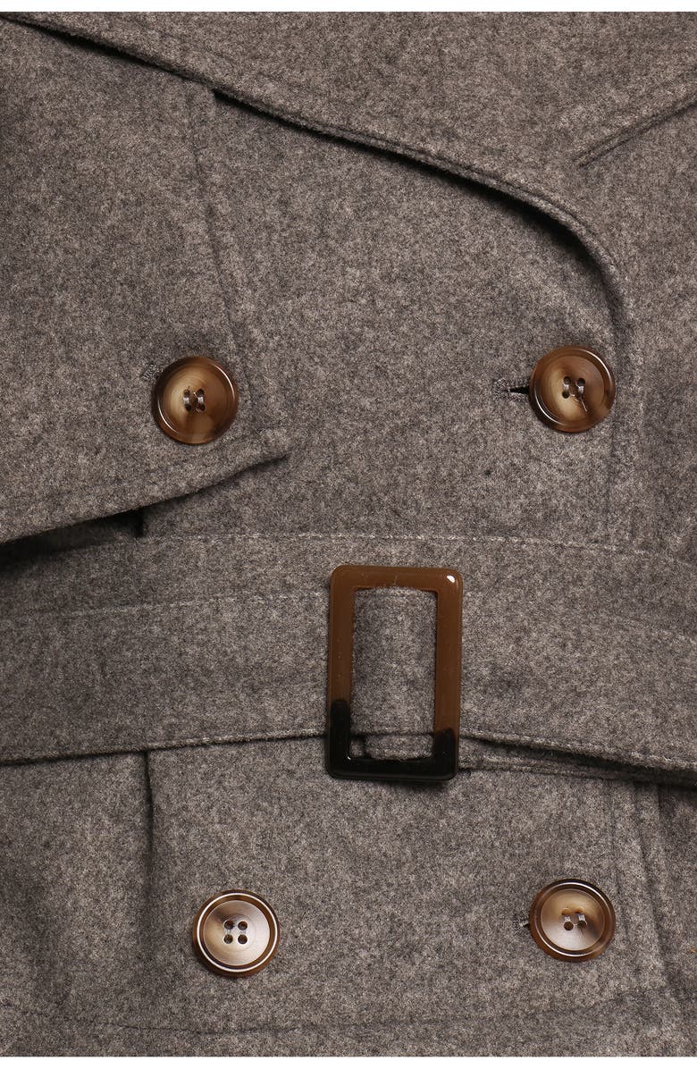 Petal & Pup Zayda Crop Trench Coat, Alternate, color, Grey