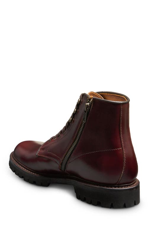 Allen Edmonds Higgins Mill Lug Zip Boot In Burgundy