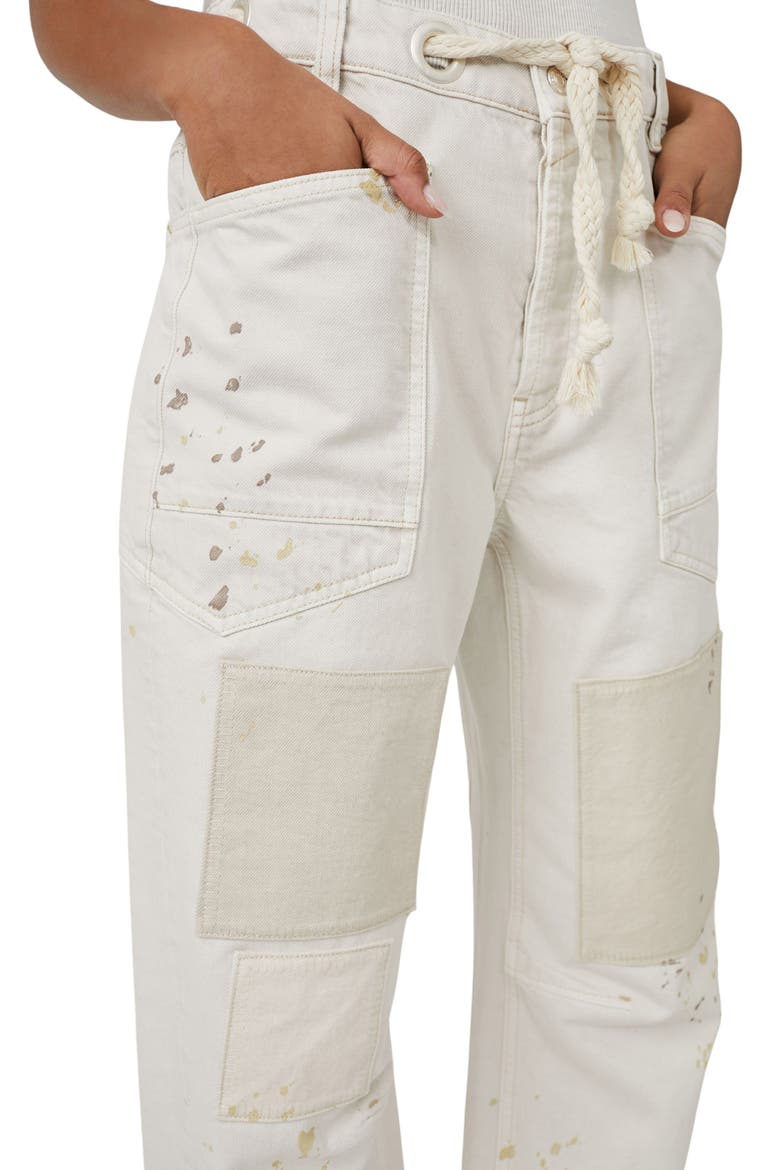 Moxie Paint Fleck Cotton Utility Pants, Alternate, color, WHITE