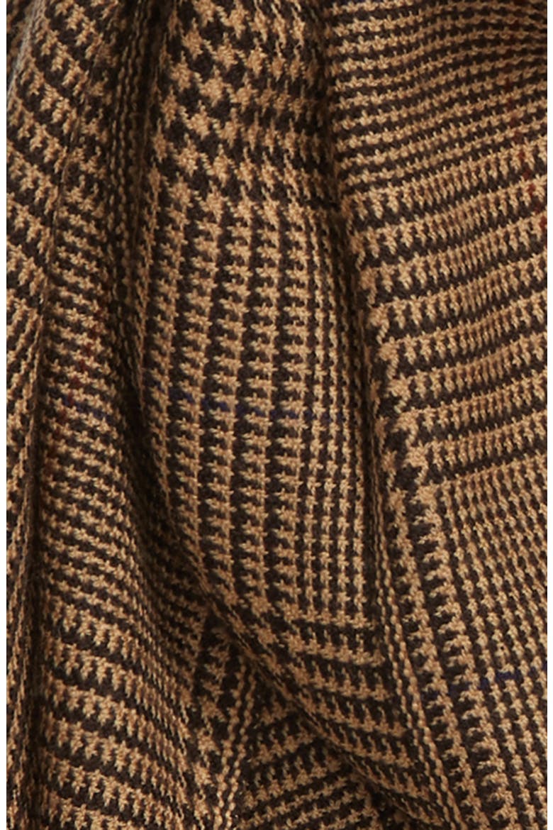 Houndstooth Merino Wool Scarf, Alternate, color, BROWN/ CAMEL