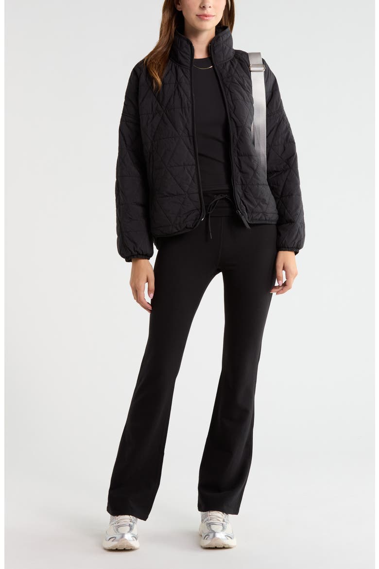 Compass Quilted Packable Jacket, Alternate, color, BLACK