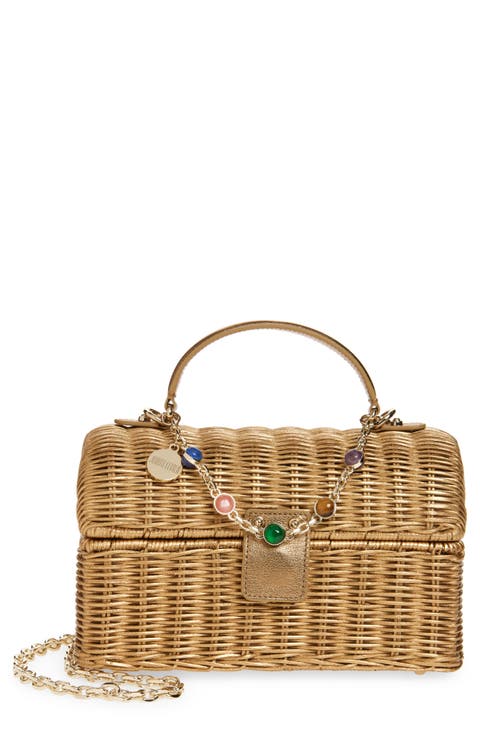 Isla Wicker Top Handle Bag