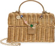JUDITH LEIBER COUTURE Isla Wicker Top Handle Bag